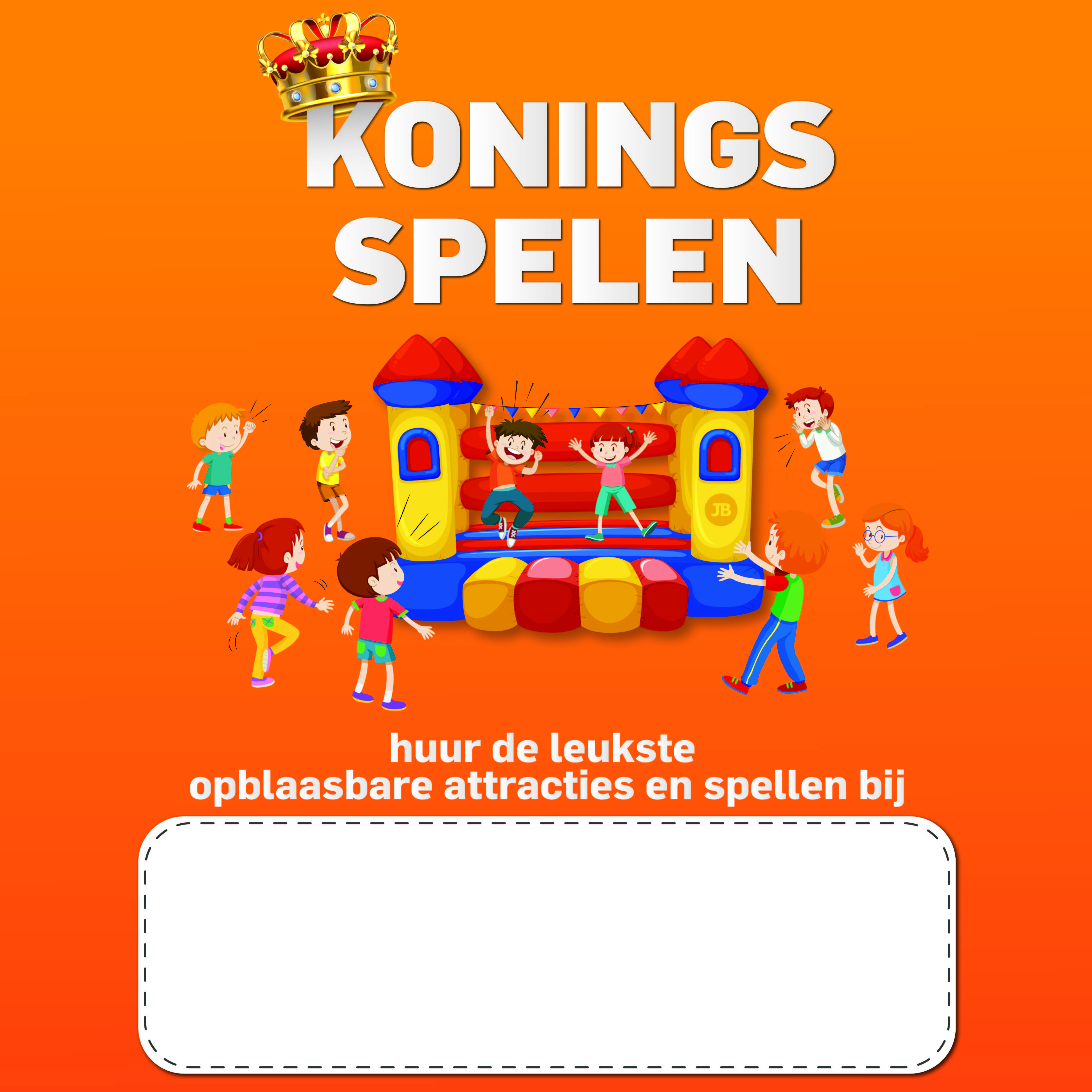 Koningsspelen opblaasbare producten verhuren!
