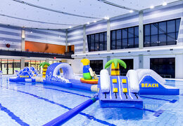 Haal luchtdichte dubbele opblaasbare 16 meter lange surferrun zwembad stormbaan in een uniek design met grappige 3D-objecten en maar liefst 2 glijbanen voor zowel jong als oud. Bestel opblaasbare stormbanen nu online bij JB Inflatables Nederland 