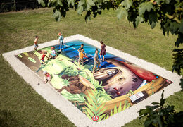 Opblaasbare thema sprookje Airmountain op maat gemaakt voor kinderen. Koop opblaasbare springbergen bij JB Inflatables Nederland