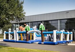 Gekleurde inflatable park in Frozen thema bestellen voor kinderen. Koop springkussens online bij JB Inflatables Nederland 