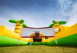 Groot opblaasbaar open bubble boarding springkussen met schuim kopen in thema sport basketbal voetbal voor kinderen