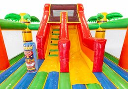 Koop een slidebox sprinkasteel in thema Hawaii met een glijbaan voor kids. Koop springkastelen online bij JB Inflatables Nederland