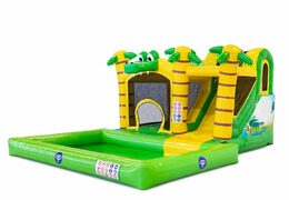 Opblaasbaar springkussen met koppelbaar badje in krokodil thema bestellen voor kinderen JB Inflatables Nederland. Koop springkussens online bij JB Inflatables Nederland