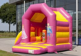 Midi overdekt multifun luchtkussen met glijbaan kopen in prinses thema voor kinderen. Bestel luchtkussens online bij JB Inflatables Nederland