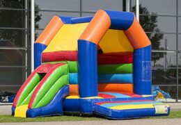 Midi overdekt multifun luchtkussen met glijbaan kopen in standaard thema voor kinderen. Bestel luchtkussens online bij JB Inflatables Nederland