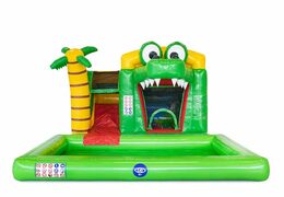 Mini splash bounce krokodil springkussen bestellen bij JB Inflatables Nederland. Koop springkussensonline bij JB Inflatables Nederland