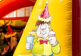 Mini overdekt springkussen met thema feest voor kinderen kopen. Koop nu springkussens online bij JB Inflatables Nederland