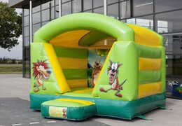 Klein overdekt springkussen met jungle thema te koop voor kids. Koop springkussens online bij JB Inflatables Nederland