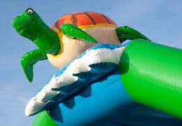 Bestel uniek standaard springkussen met een 3D object van een schilpad aan de bovenkant voor kinderen. Koop springkussen online bij JB Inflatables Nederland