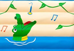 Standaard krokodil springkastelen met een 3D object aan de bovenkant kopen voor kinderen. Bestel springkastelen online bij JB Inflatables Nederland