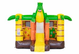 Opblaasbare mini multiplay springkussen te bestellen in dinosaurus thema met glijbaan voor kinderen. Koop springkussens met glijbaan bij JB Inflatables Nederland