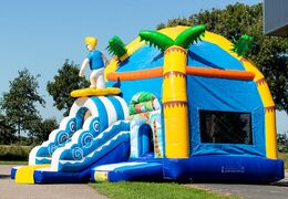 Bestel opblaasbaar maxifun springkussen met dak in strand thema voor kids bij JB Inflatables Nederland. Koop springkussens online bij JB Inflatables Nederland