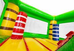 Klein multiplay opblaasbaar luchtkussen met glijbaan in thema krokodil voor kinderen kopen. Bestel opblaasbare luchtkussens online bij JB Inflatables Nederland
