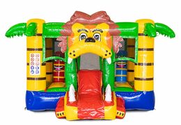 Bestel mini opblaasbare luchtkussen in leeuw thema met glijbaan voor kinderen. Opblaasbare luchtkussens online te koop bij JB Inflatables Nederland
