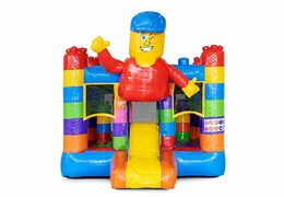 Mini opblaasbare springkussen te koop met glijbaan in superblocks thema. Koop online opblaasbare springkussens voor kinderen bij JB Inflatables Nederland