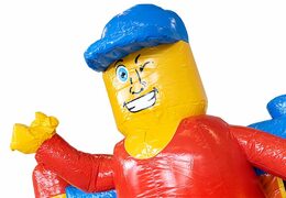 Bestel mini opblaasbare springkussen met glijbaan in superblocks thema voor kinderen. Koop opblaasbare springkussens bij JB Inflatables Nederland