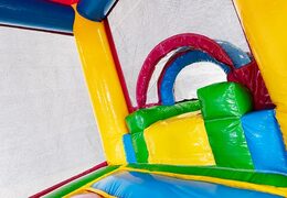 Koop mini opblaasbare multiplay springkussen in flamingo thema met glijbaan voor kinderen. Bestel opblaasbare springkussens online bij JB Inflatables Nederland