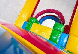 Mini opblaasbare multiplay springkussen met glijbaan in flamingo thema te bestellen voor kinderen. Bestel opblaasbare springkussens online at JB Inflatables Nederland