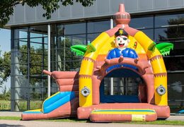 Bestel opblaasbaar multifun springkussen met dak in piraat thema voor kids bij JB Inflatables Nederland. Koop springkussens online bij JB Inflatables Nederland