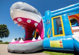 Bestel medium opblaasbare haai springkasteel met glijbaan voor kinderen. Koop opblaasbare springkastelen online at JB Inflatables Nederland 