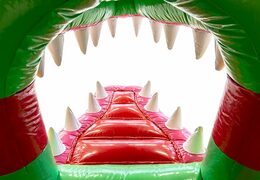 Klein overdekt opblaasbaar multiplay springkasteel bestellen in thema krokodil voor kinderen. Koop opblaasbare springkastelen online bij JB Inflatables Nederland