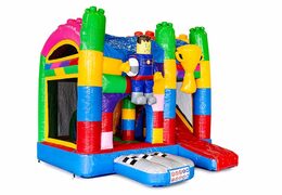 Mini opblaasbare multiplay springkasteel in lego thema te bestellen voor kinderen. Bestel opblaasbare springkastelen online at JB Inflatables Nederland