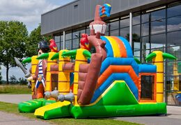 Bestel medium opblaasbare piratenschip springkasteel met glijbaan voor kinderen. Koop opblaasbare springkastelen online at JB Inflatables Nederland 