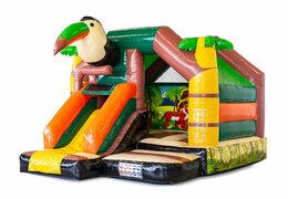Opblaasbaar slide combo springkussen met glijbaan kopen in thema amazone voor kinderen. Bestel springkussens bij JB Inflatables Nederland