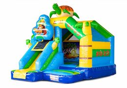 Opblaasbare slide combo hawaii springkussen kopen voor kinderen. Bestel nu opblaasbare springkussens met glijbaan bij JB Inflatables Nederland