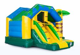 Slide combo springkasteel voor kinderen in jungle thema kopen. Bestel nu opblaasbare springkastelen met glijbaan bij JB Inflatables Nederland
