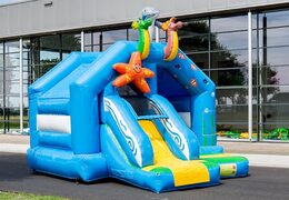 Bestel opblaasbare slide combo springkussen in thema seaworld bij JB Inflatables Nederland. Koop opblaasbare springkussens met glijbaan nu online