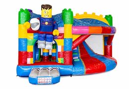Springkasteel in superblocks met een glijbaan bestellen voor kinderen. Koop opblaasbare springkastelen online bij JB Inflatables Nederland