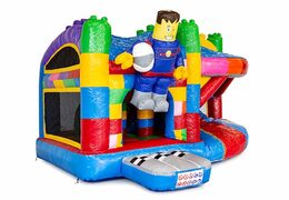 Bestel middelmatig opblaasbare multiplay springkussen in superblocks thema met glijbaan voor kinderen. Koop opblaasbare springkussens online bij JB Inflatables Nederland
