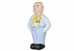 Opblaasbare Abraham pop getint blikvanger bestellen voor 50 verjaardag jubilaris feest bij JB Inflatables