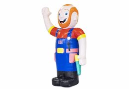 Opblaasbare Abraham pop blikvanger in thema klussen kopen voor verjaardag 50 jubilaris bij JB Inflatables