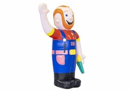 Opblaas Abraham pop blikvanger in thema klussen te koop voor verjaardag 50 jubilaris bij JB Inflatables