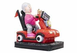 Opblaasbare Sarah pop blikvanger scootmobiel te koop voor verjaardag 50 jubilaris bij JB Inflatables