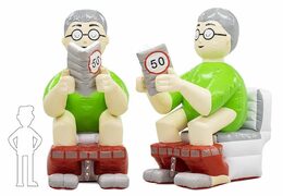 Opblaas Sarah pop blikvanger toilet wc bestellen voor verjaardag 50 jubilaris bij JB Inflatables