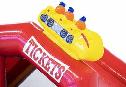 Bestel slide combo opblaasbaar springkussen in rollercoaster thema rood voor kinderen 
