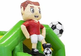 Bestel slide combo opblaasbaar springkussen met voetbal thema in het groen voor kinderen