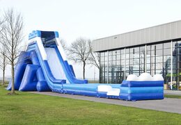 Monsterslide opblaasbaar 11meter hoog en 54 meter lang met een dubbele trap kopen. Bestel opblaasbare glijbanen nu online bij JB Inflatables Nederland