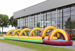 Koop 18 m lange opblaasbare buikschuifbaan in thema standaard voor kinderen. Bestel opblaasbare buikschuifbanen nu online bij JB Inflatables Nederland