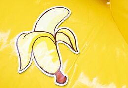 Opblaasbaar luchtkussen met glijbaan in bananen apen thema te koop 
