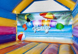 Opblaasbaar springkussen summer party thema met feestelijke objecten bestellen voor kinderen