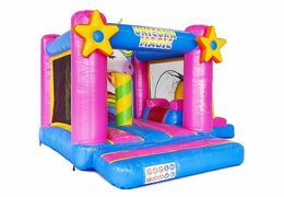 klein opblaasbaar luchtkussen met glijbaan in unicorn thema kopen