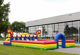 Opblaasbare hobbelpaard race baan bestellen voor kids in thema western cowboy bij JB Inflatables