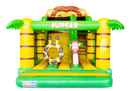 Opblaasbare glijbaan met springkussen gedeelte in jungle thema voor kinderen te koop