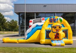 Opblaasbaar multiplay super springkussen in rubber duck thema geel voor kinderen kopen