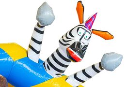 Animal party  slide combo luchtkussen met glijbaan en 3d dieren erop bestellen voor kinderen