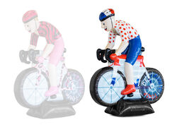Opblaasbare abraham wielrenner op fiets in de bolletjes trui kopen 